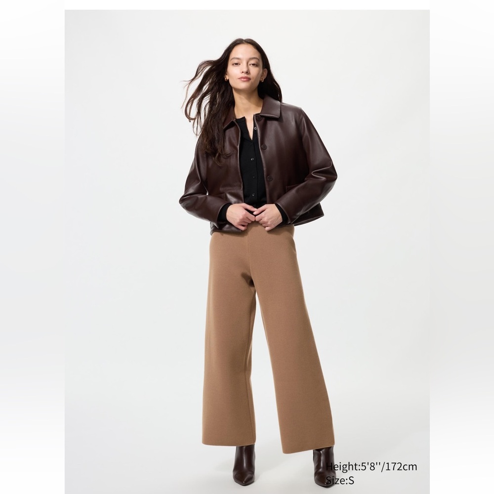 Uniqlo Washable Milano Ribbed Pants (Brown)